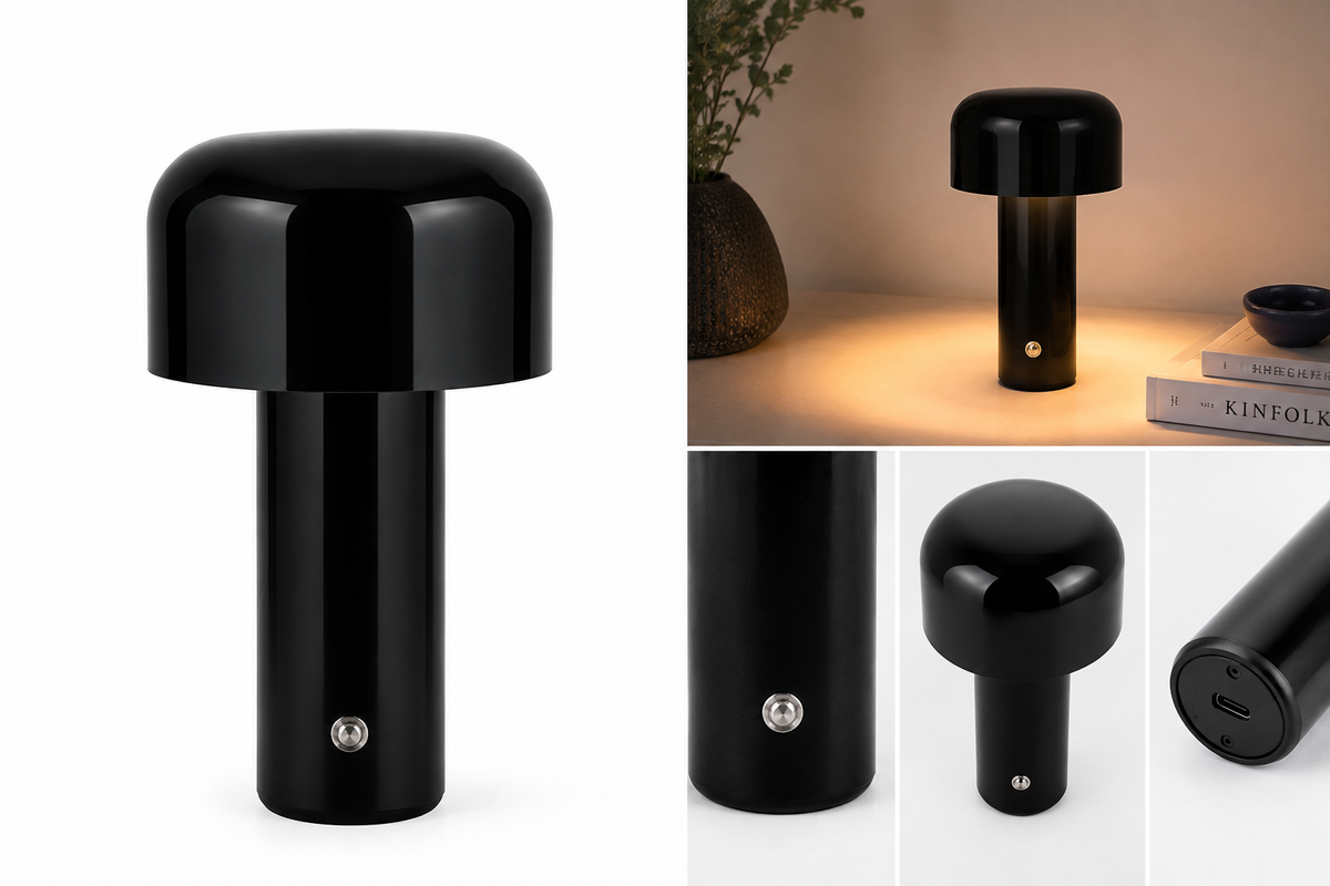 ASCEND 21 Arne Black – LED Tischlampe im skandinavischen Design – Schwarz, dimmbar & wiederaufladbar