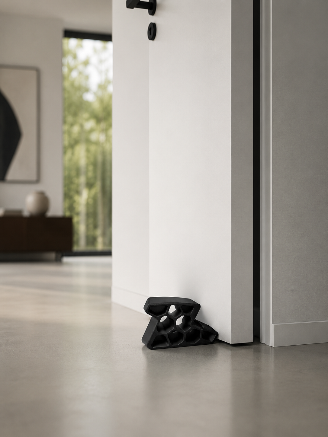 EDGE FORM™ Design Türstopper – Moderner Boden-Türhalter mit skulpturaler Form | Schwerer Türkeil für Innentüren | Minimalistisches Wohnaccessoire für Zuhause, Büro & Interior Design