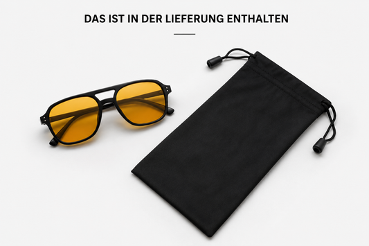 ASCEND 21 Gelbe Deko Sonnenbrille – Vintage Style Brille mit gelben Gläsern – Retro Fashion Sonnenbrille für Festival, Auto, Outfit & Streetwear