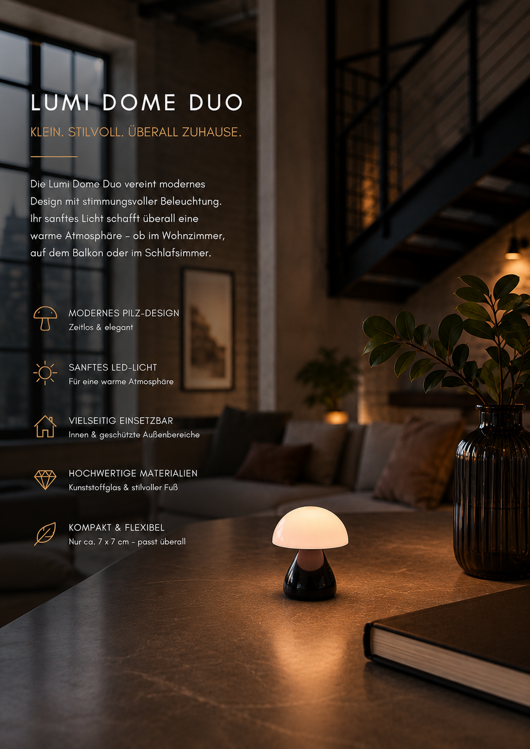 Lumi Dome Duo – Minimalistisches Design für stimmungsvolle Momente.
