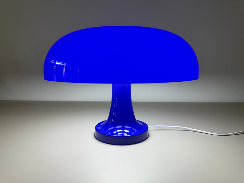 LUMINA COBALTO – Blaue Pilzlampe mit Kabel im Retro-Design