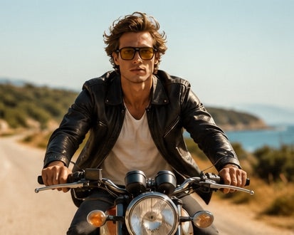 ASCEND 21 Gelbe Deko Sonnenbrille – Vintage Style Brille mit gelben Gläsern – Retro Fashion Sonnenbrille für Festival, Auto, Outfit & Streetwear