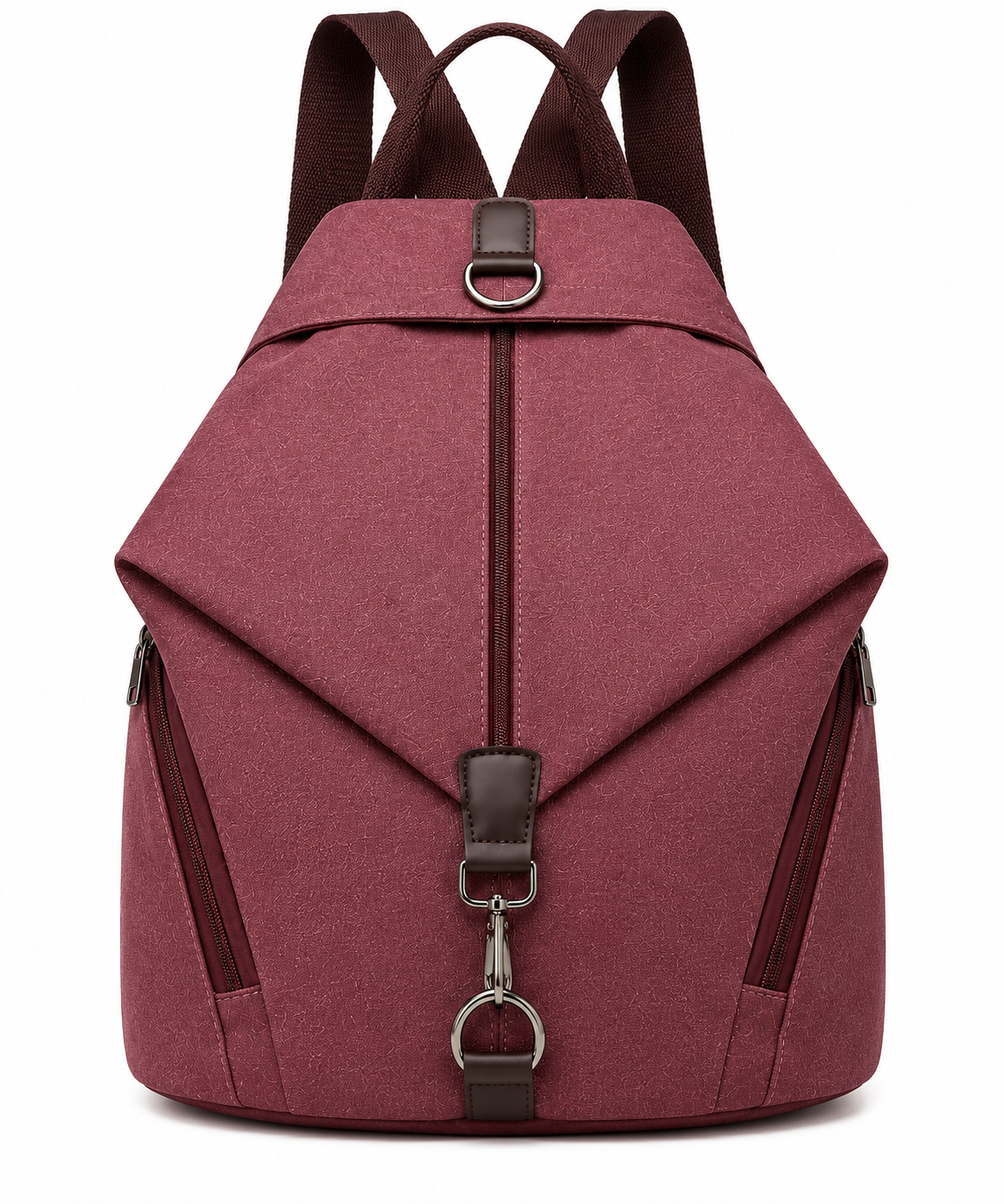 ASCEND 21 Heritage Bordeaux – Vintage Rucksack Damen & Herren – Moderner Canvas Rucksack mit Reißverschluss – Eleganter City Rucksack für Alltag, Uni, Freizeit & Reisen – 38 x 31 x 16 cm