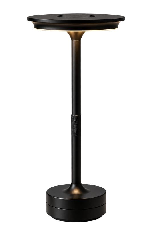 ASCEND 21 Eclipse Noir LED Tischlampe Schwarz – dimmbare Designlampe mit 3 Lichtfarben – mobile Tischleuchte für Nachttisch, Esstisch & Wohnbereich