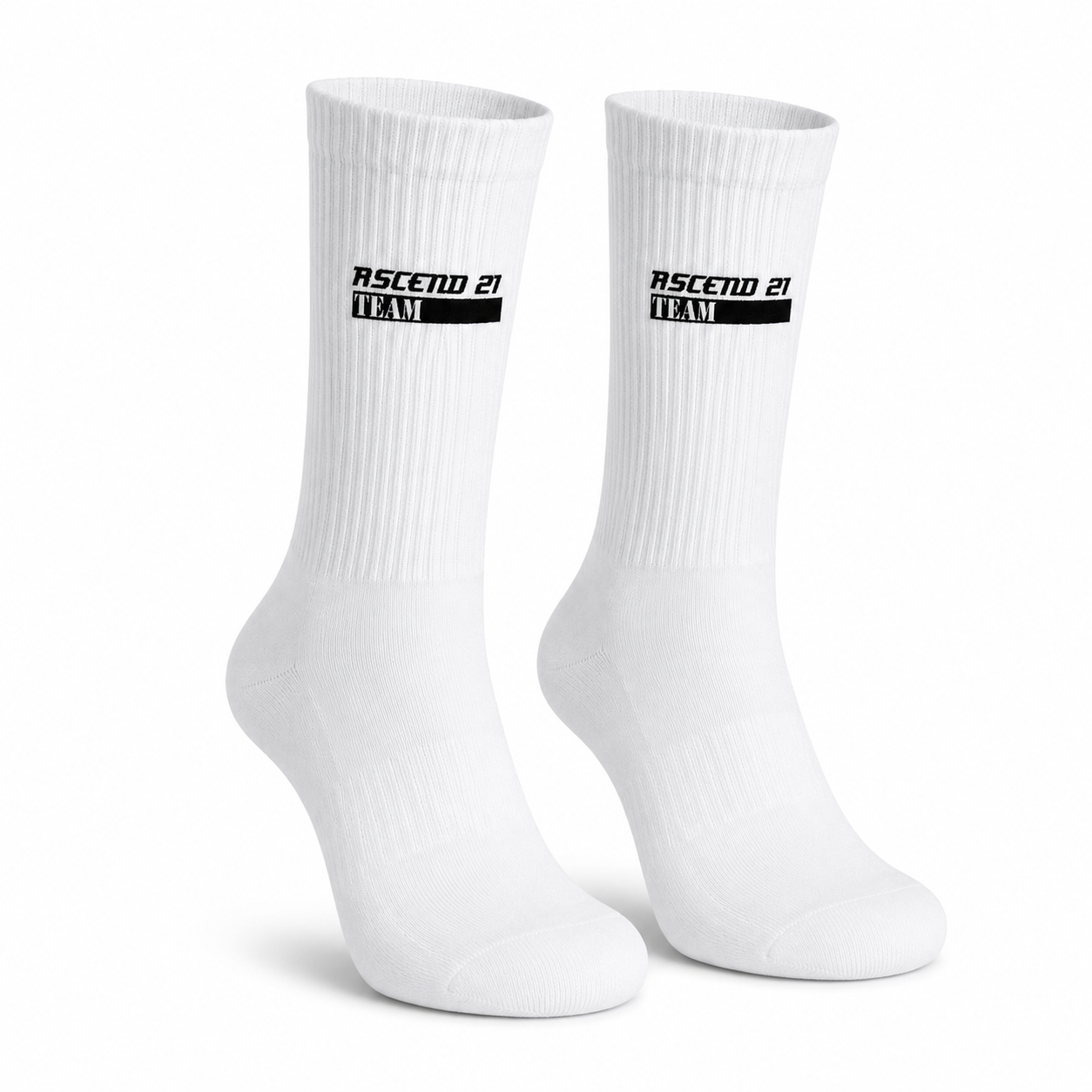 ASCEND 21 TEAM Tennissocken Herren & Damen – Premium Sportsocken aus Baumwolle – Weiße Tennissocken mit Logo – Sportsocken für Tennis, Gym, Fitness & Alltag (42–46) Bullet Point 1 – Premium Komfort
