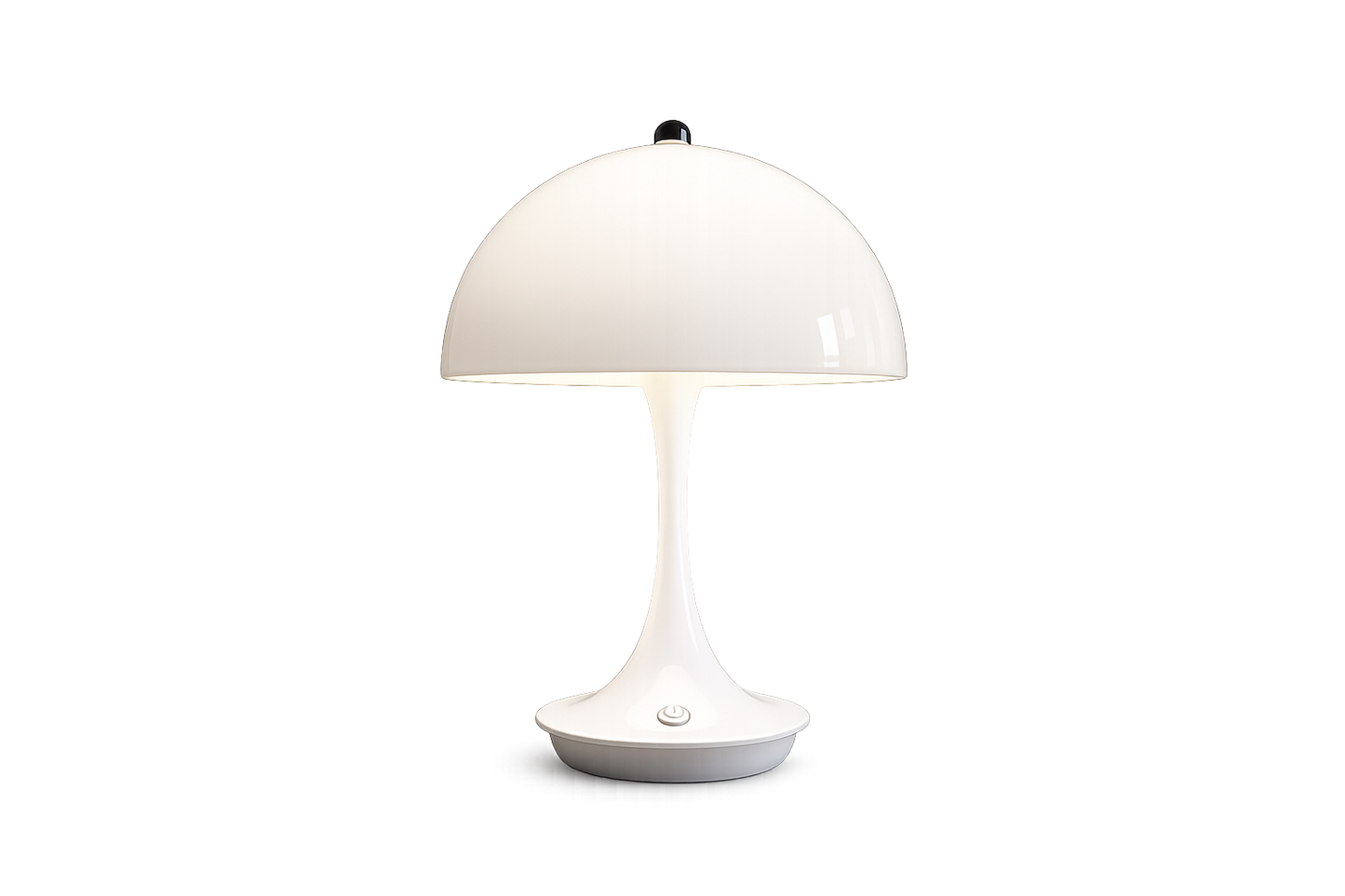 Pure Glow Design Pilzlampe Weiß – Moderne Retro Tischlampe mit warmem Ambientelicht – Stilvolle Nachttischlampe für Wohnzimmer, Schlafzimmer & Home Office