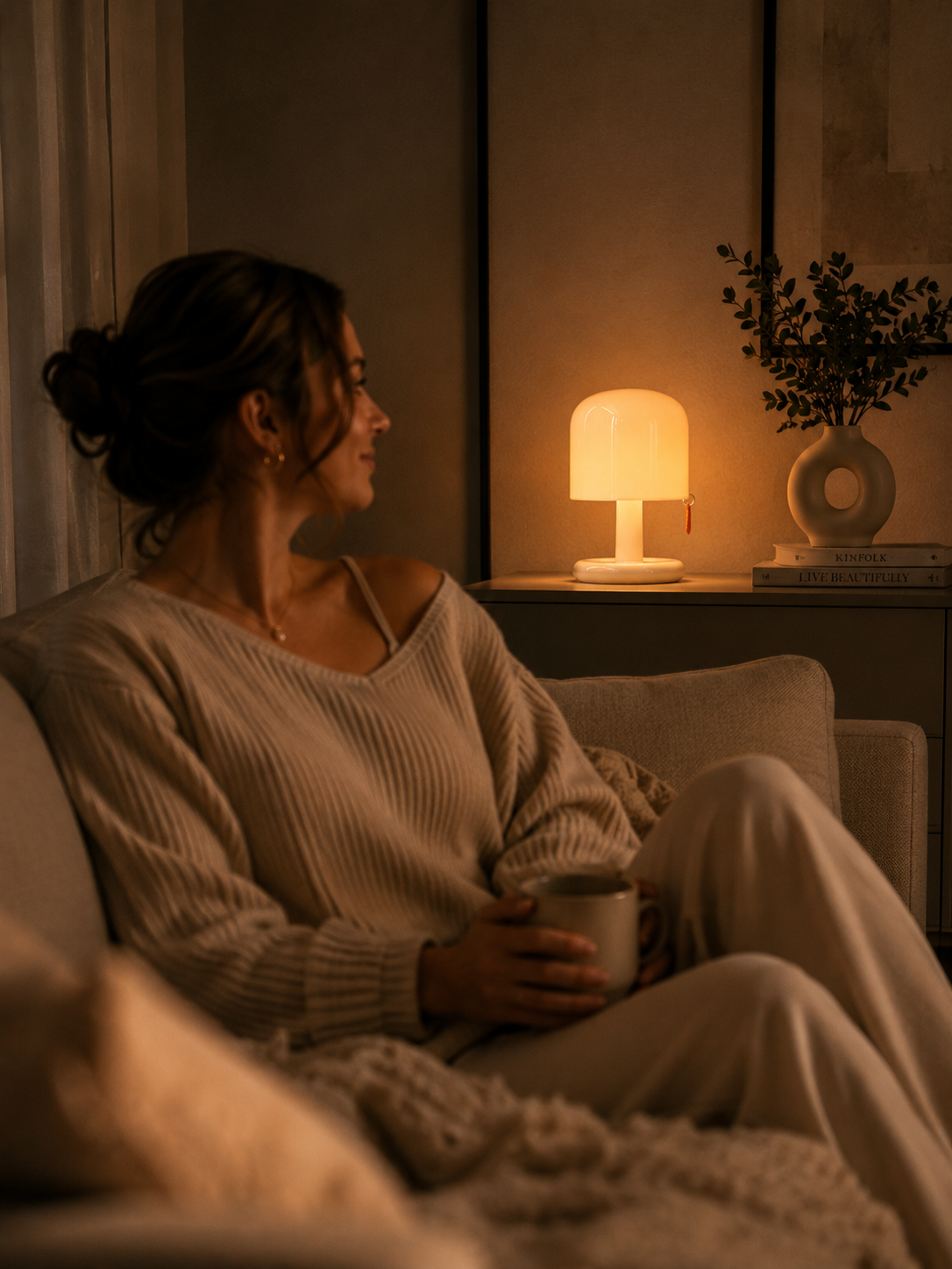 ASCEND 21 Happy Glow XL – Große Tischlampe im Pilzdesign | Modernes Ambientelicht für Wohnzimmer, Schlafzimmer & Kinderzimmer