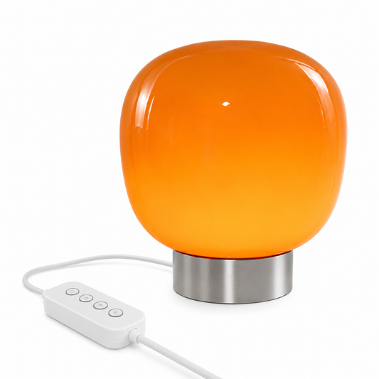 ASCEND 21 Amber Bloom Designlampe – Retro Tischlampe mit Warmem Ambiente-Licht, Stilvolle Wohnraumbeleuchtung für Wohnzimmer und Schlafzimmer