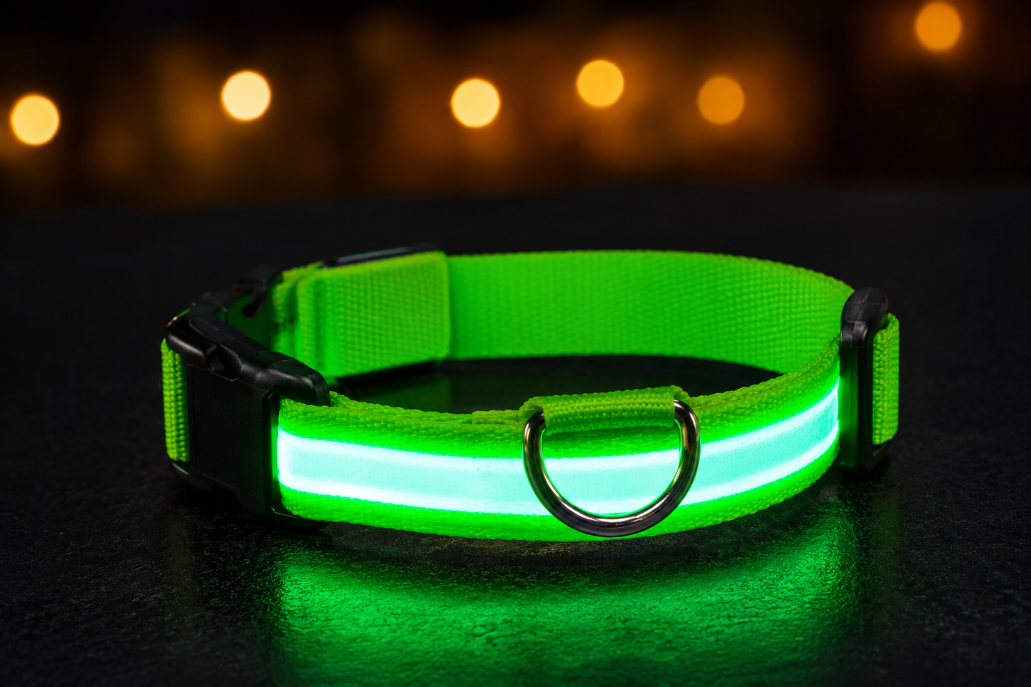ASCEND 21 NIGHTPAW™ LED Hundehalsband – Leuchtendes Hundehalsband mit USB-Ladefunktion – Reflektierendes Sicherheits-Halsband für Nachtspaziergänge & Outdoor Aktivitäten