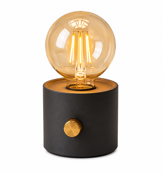 ASCEND 21 EDISON GLOW™ Design-Tischlampe – Vintage Ambienteleuchte im Industrial Look – Dekolampe für Wohnzimmer, Schlafzimmer, Regal & Homeoffice