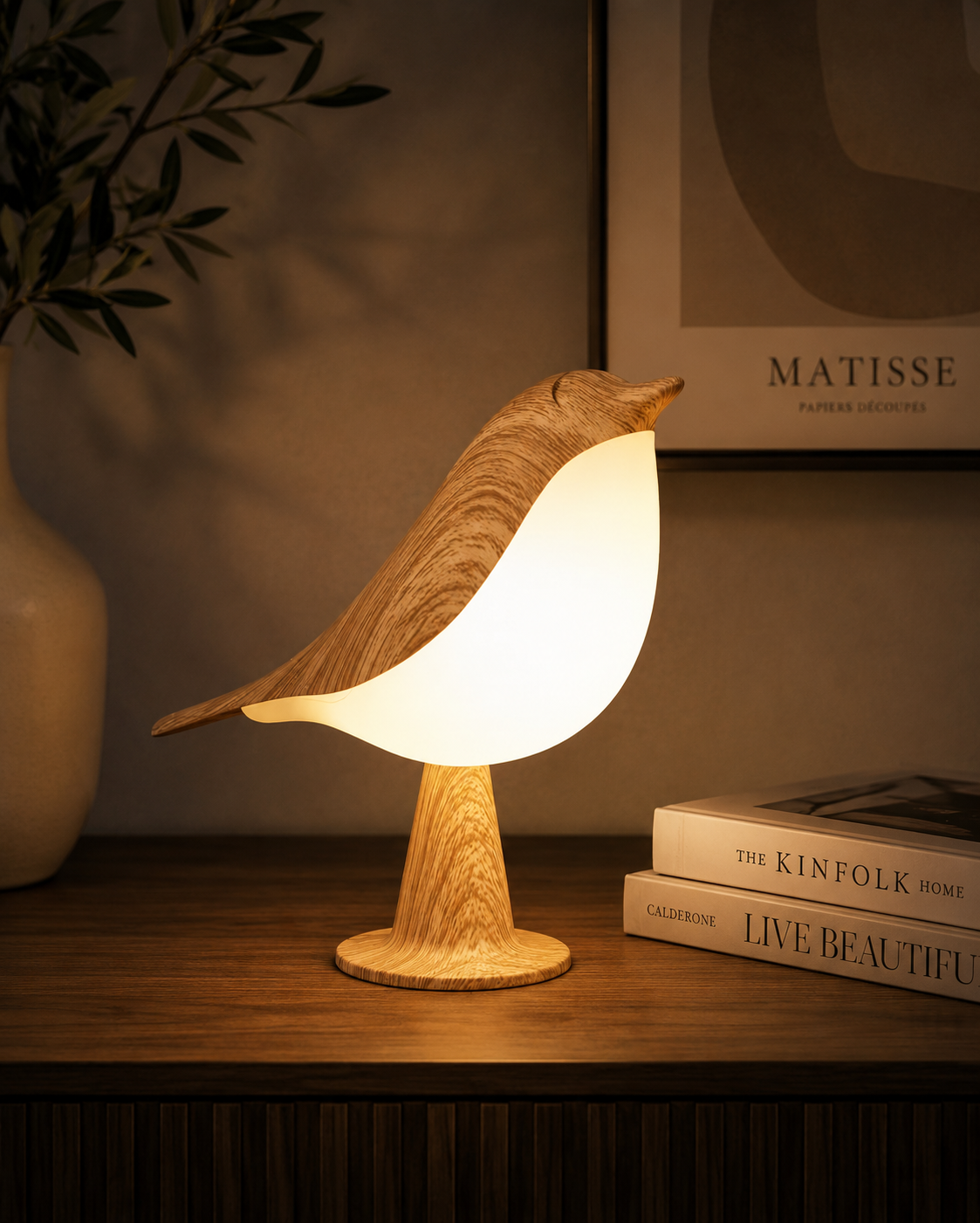 ASCEND 21 NORDIC BIRD™ Designleuchte in Vogeloptik – Skandinavische Tischlampe mit warmem Licht – Dekolampe für Schlafzimmer, Wohnzimmer, Kinderzimmer & Regal