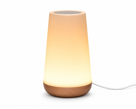LUMORA SMART WLAN Tischlampe mit Alexa & Google Home – Dimmbare LED-Nachttischlampe mit App-Steuerung, RGB-Farben, Touch-Bedienung, Timer und Szenenmodi