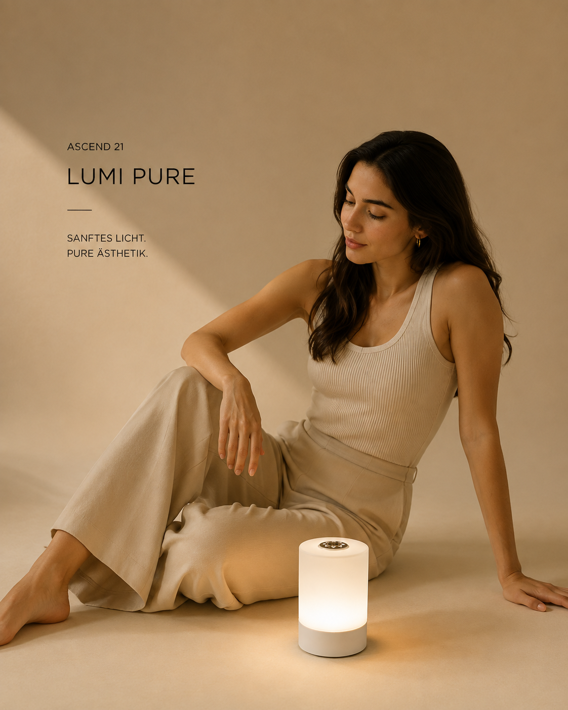 ASCEND 21 Lumi Pure – Minimalistische LED-Tischlampe in Weiß Klares Design. Sanftes Licht. Pure Ästhetik.
