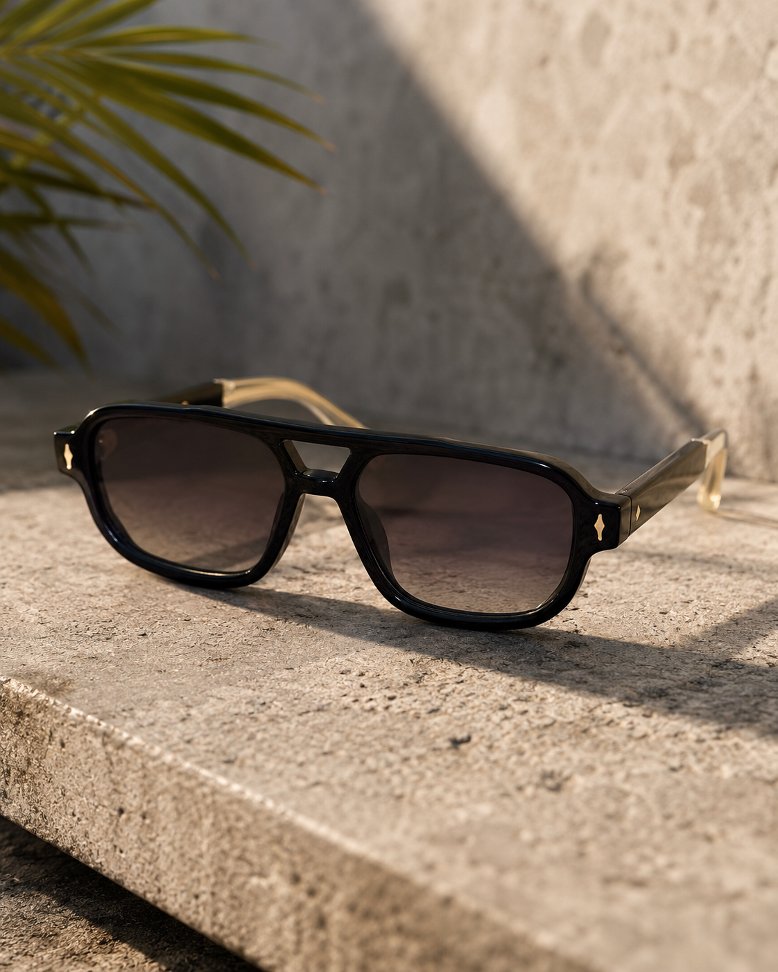 ASCEND21 Noir Shade Sonnenbrille – Klassische schwarze Unisex Sonnenbrille im minimalistischen Design – Leichtes Retro-Modell für Alltag, Urlaub, Freizeit & Sommer