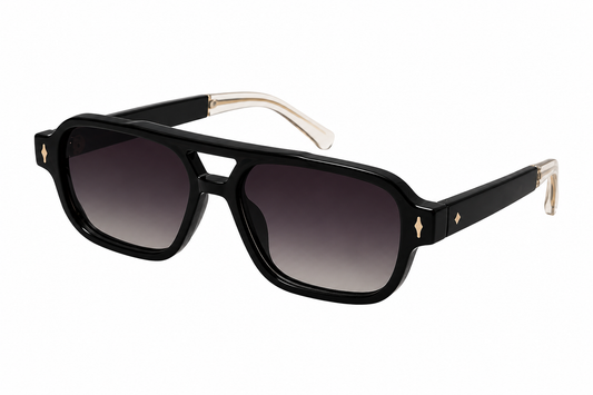 ASCEND21 Noir Shade Sonnenbrille – Klassische schwarze Unisex Sonnenbrille im minimalistischen Design – Leichtes Retro-Modell für Alltag, Urlaub, Freizeit & Sommer