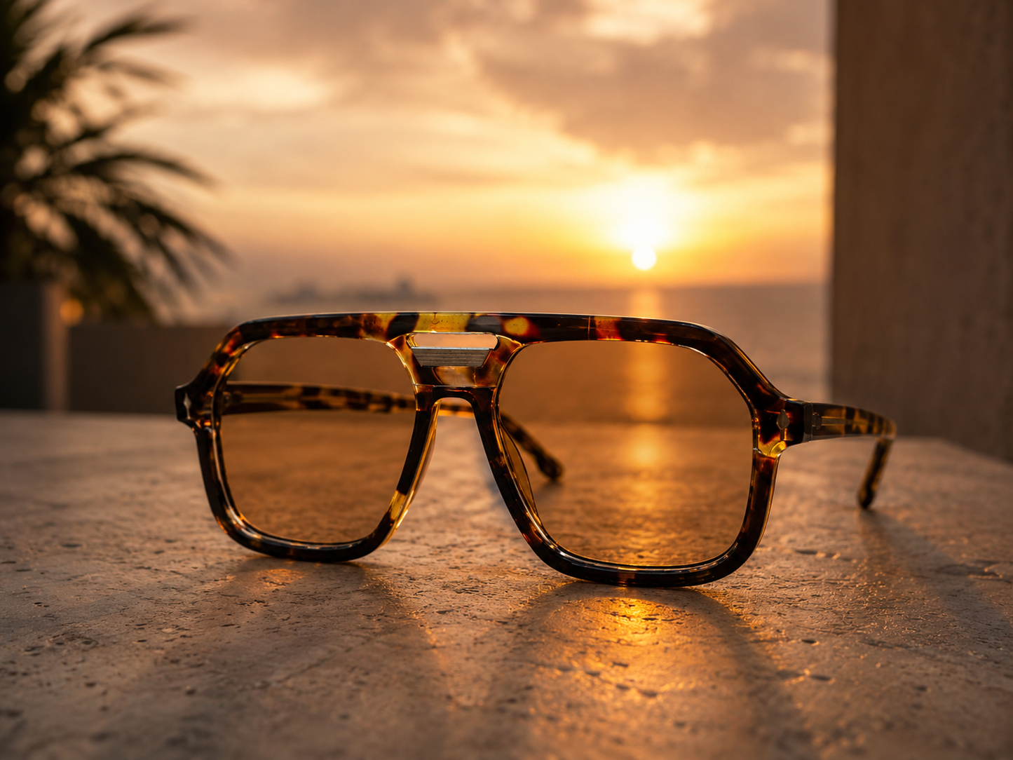 ASCEND21 Amber Shade Sonnenbrille – Unisex Sonnenbrille mit braunen Gläsern & Musterbügel – Leichte Retro Sonnenbrille für Sommer, Alltag, Reisen, Strand & City-Looks
