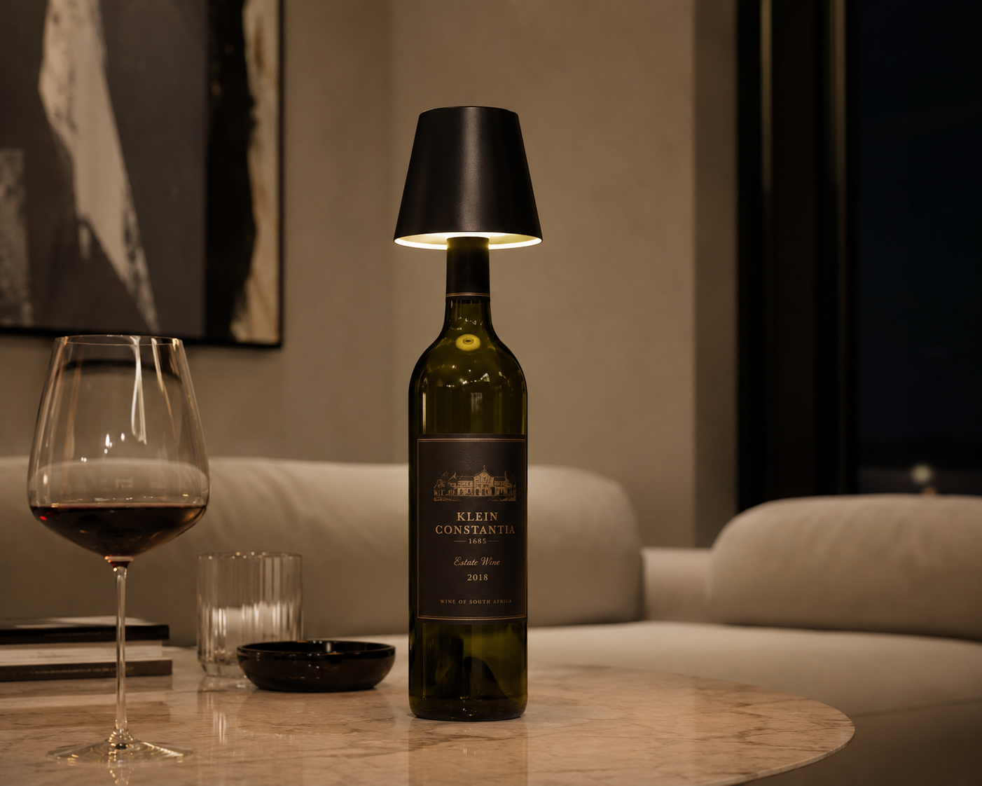 ASCEND 21 Noir Aura RGB – Mobile LED Design-Tischlampe in Mattschwarz – Modernes Ambient-Licht – Mehrfarbige RGB-Beleuchtung – Touch-Steuerung – Für Wohnzimmer, Schlafzimmer, Balkon & Terrasse