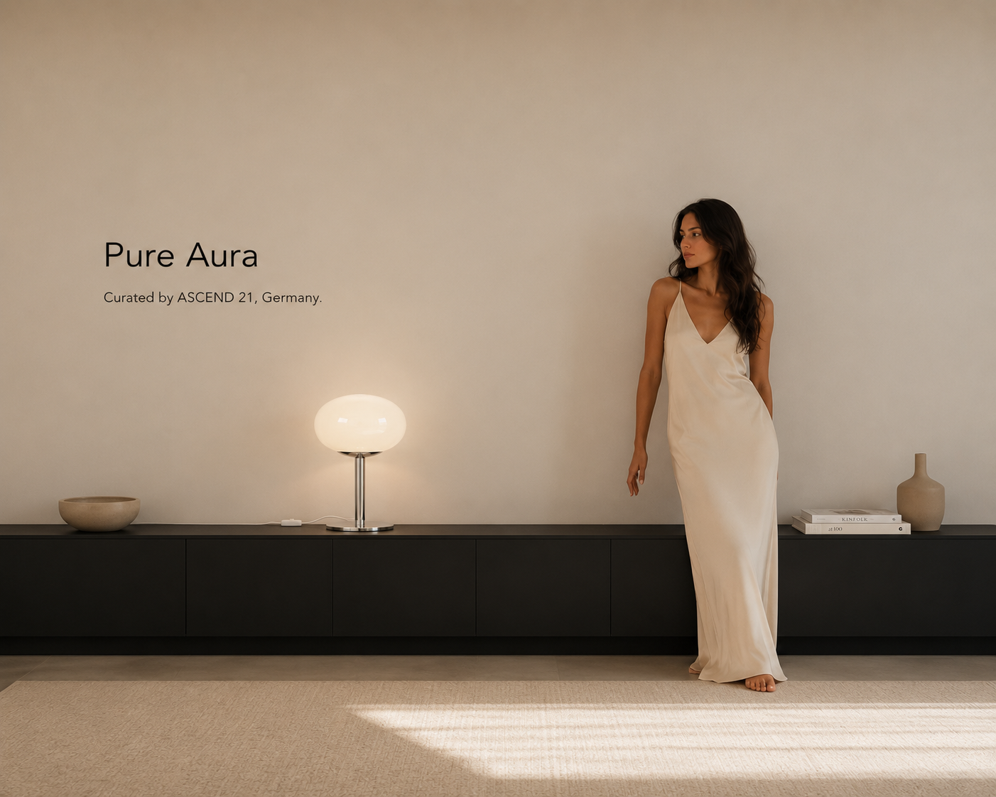 ASCEND 21 Pure Aura – Weiße Design-Tischlampe aus Glas mit poliertem Chromfuß – 28 cm – Moderne Pilzlampe im Mid-Century Stil – Elegante Nachttischlampe & Wohnraumleuchte