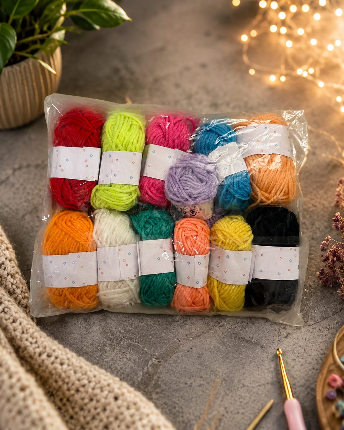 ColorLoop Creative Häkelset – DIY Häkelset mit 12 Farben für Anfänger und Erwachsene | Wollset für Amigurumi, Deko, Accessoires und kreative Projekte