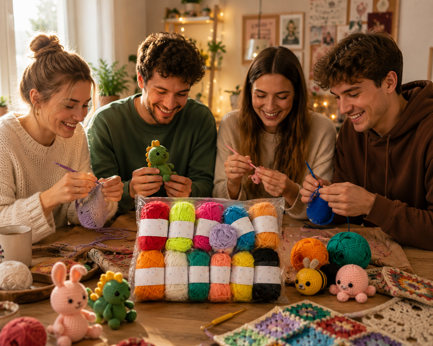 ColorLoop Creative Häkelset – DIY Häkelset mit 12 Farben für Anfänger und Erwachsene | Wollset für Amigurumi, Deko, Accessoires und kreative Projekte