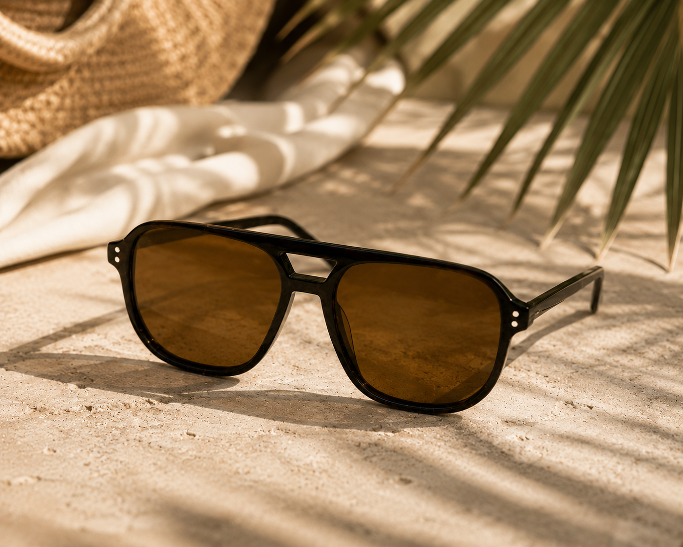 ASCEND 21 Amber Classic Sonnenbrille – Klassische Damen & Herren Sonnenbrille mit warm getönten Gläsern, zeitloser Rahmen, stilvoll für Alltag & Urlaub