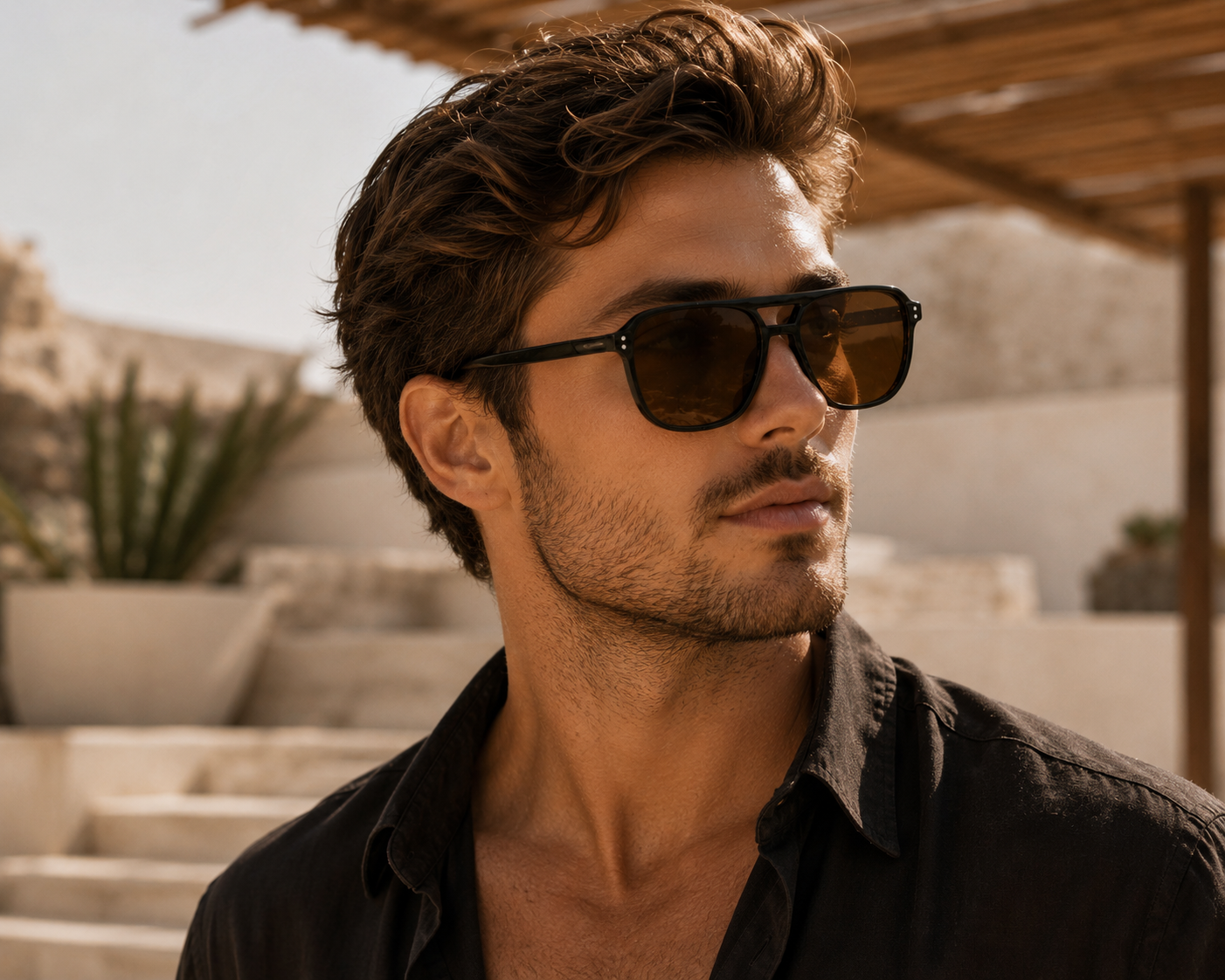 ASCEND 21 Amber Classic Sonnenbrille – Klassische Damen & Herren Sonnenbrille mit warm getönten Gläsern, zeitloser Rahmen, stilvoll für Alltag & Urlaub