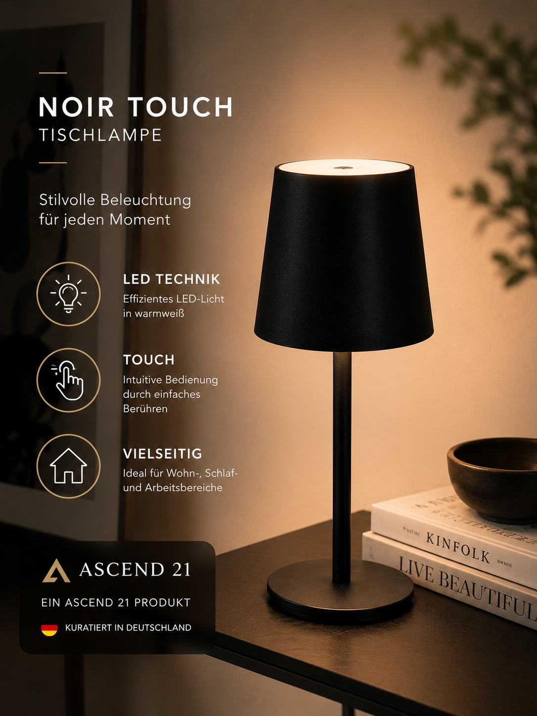 ASCEND 21 Noir Touch – Minimalistisches Design mit stilvoller Lichtatmosphäre