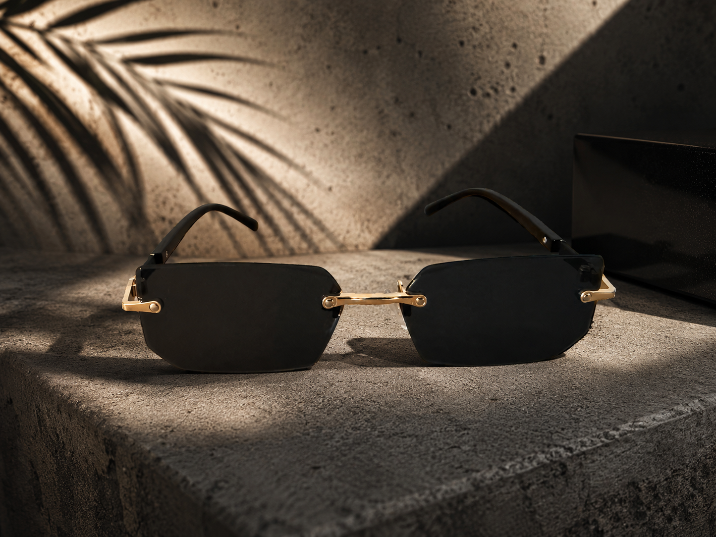 ASCEND 21 Urban Black Deko-Sonnenbrille – Schwarze Gläser im modernen minimalistischen Design – Stylische Dekobrille für Fotografie, Schaufenster, Requisiten & kreative Raumgestaltung