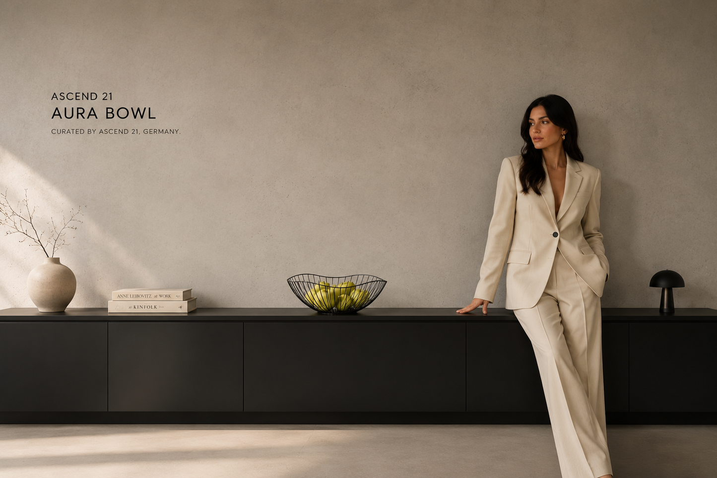 ASCEND 21 Aura Bowl – Design Obstkorb aus Metall, Schwarz – Moderner Obstkorb Ø 27 cm – Dekorative Obstschale & Brotkorb im minimalistischen Skandi-Design für Küche, Esstisch & Wohnzimmer