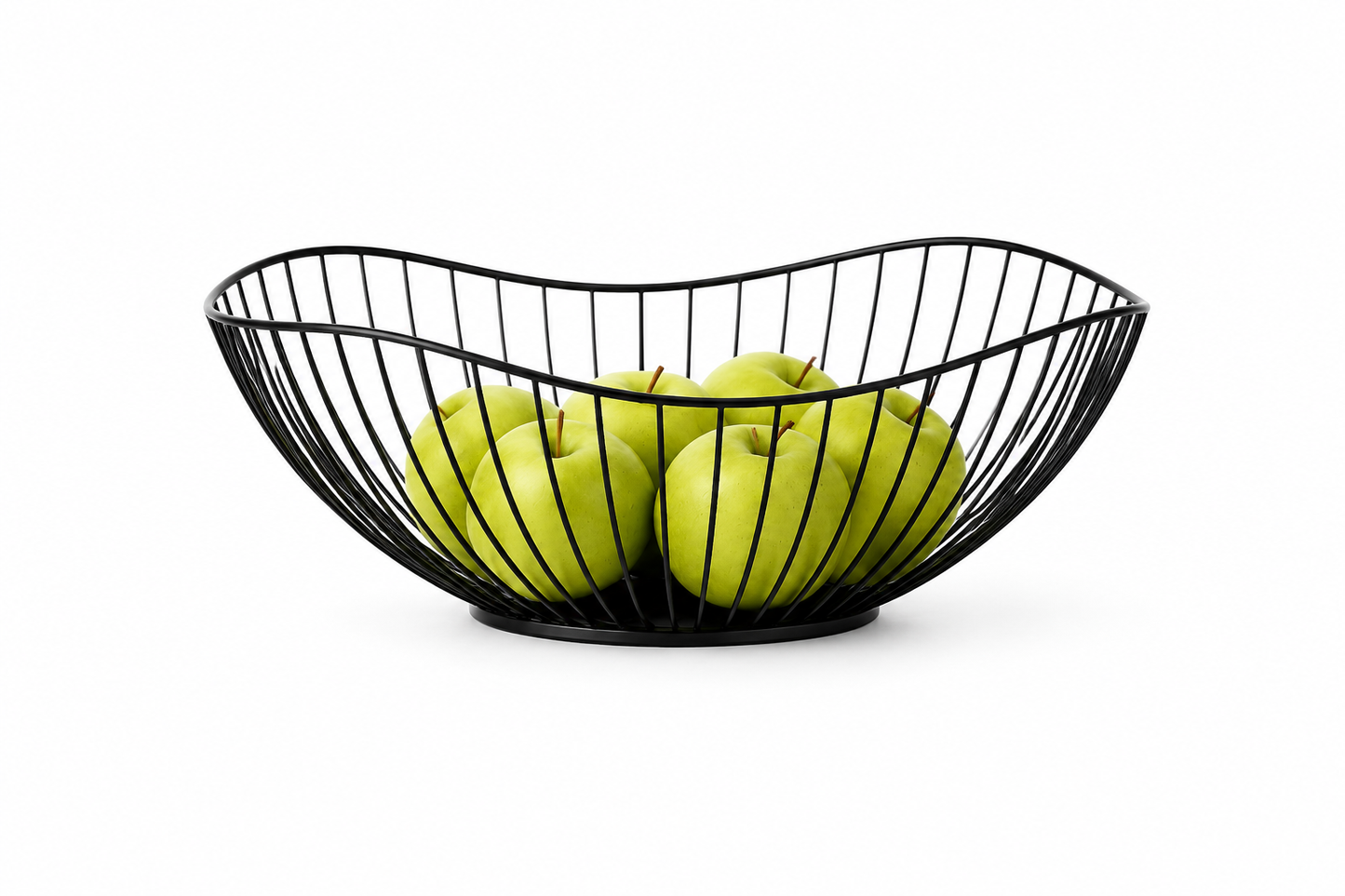 ASCEND 21 Aura Bowl – Design Obstkorb aus Metall, Schwarz – Moderner Obstkorb Ø 27 cm – Dekorative Obstschale & Brotkorb im minimalistischen Skandi-Design für Küche, Esstisch & Wohnzimmer
