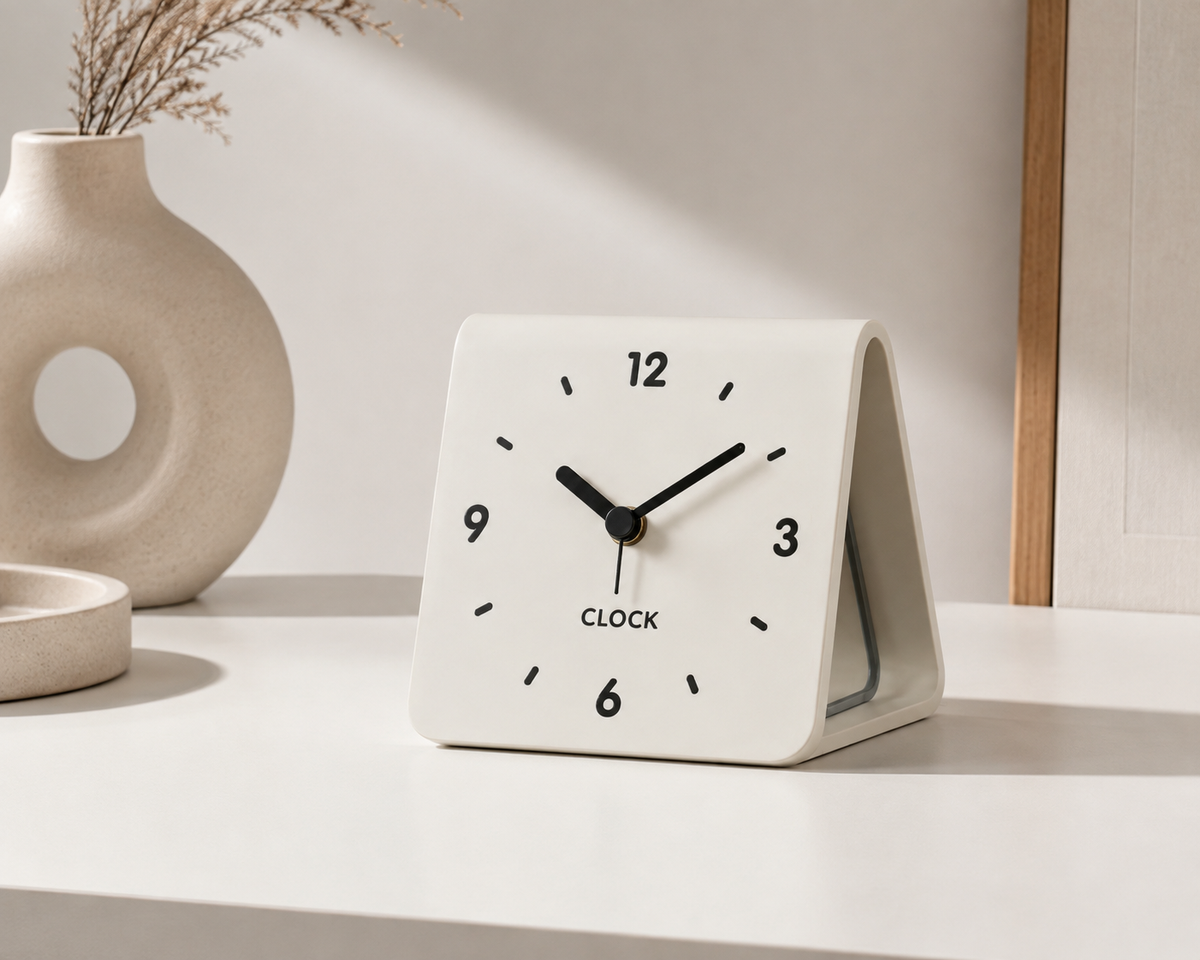 ASCEND 21 Nordic Pace Tischuhr – Minimalistische analoge Design-Uhr – Kompakte Tischuhr für Nachttisch, Schreibtisch, Regal & modernes Interior