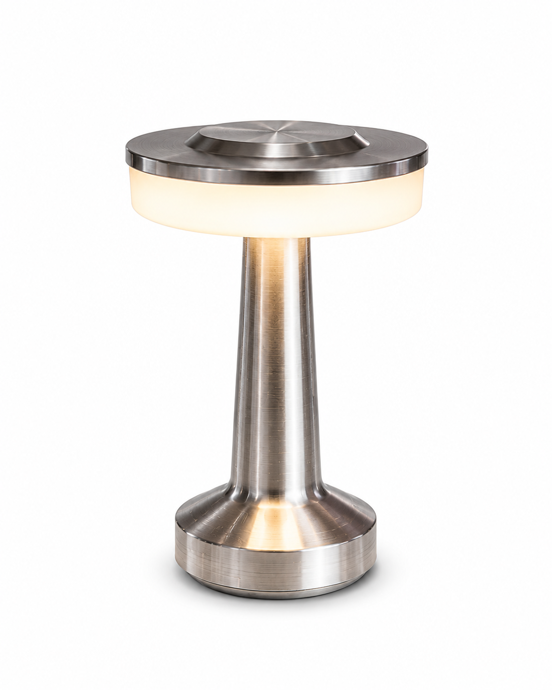 ASCEND 21 Galactic Glow LED Tischlampe Silber – Futuristische Designlampe mit Ambientelicht – Dimmbare Tischleuchte mit Farbmodi für Schlafzimmer, Wohnzimmer & modernes Interior