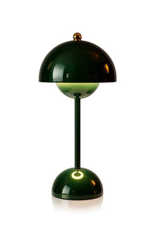ASCEND 21 Forest Glow LED-Tischlampe – Große dunkelgrüne Retro Tischleuchte, dimmbar, moderne Pilzlampe für Wohnzimmer, Schlafzimmer, Büro & stilvolle Wohnräume