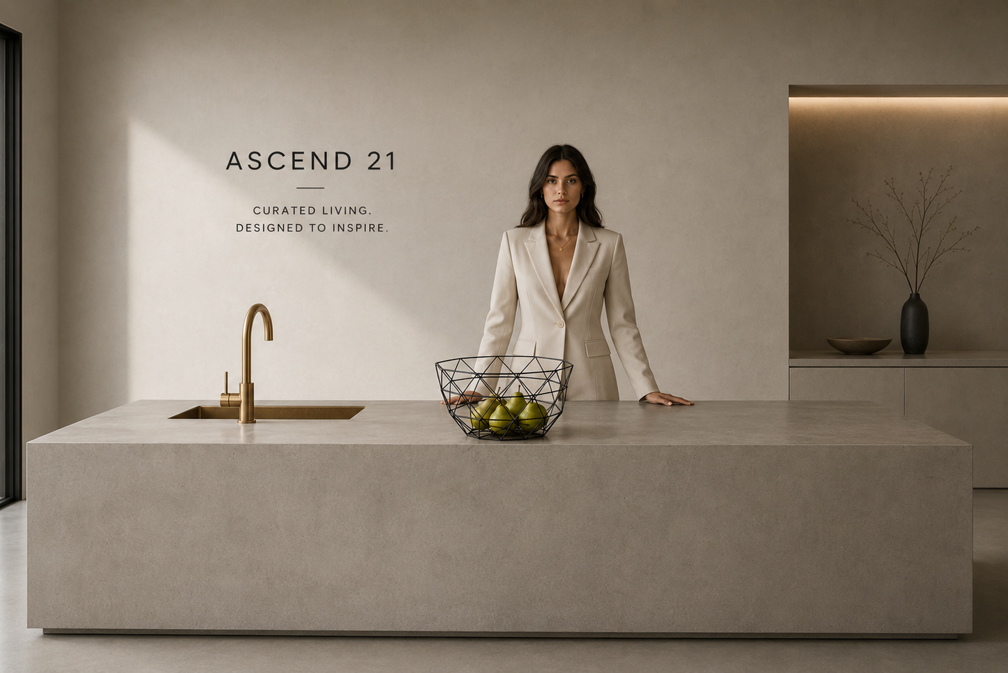 ASCEND 21 Geo Frame – Geometrischer Design-Obstkorb aus Metall – Moderner Drahtkorb für Obst, Brot & Snacks – Dekorativer Metallkorb für Küche, Esstisch & Sideboard – Schwarz