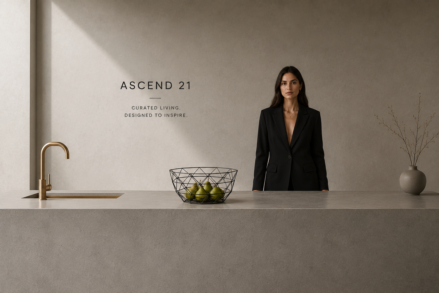 ASCEND 21 Geo Frame – Geometrischer Design-Obstkorb aus Metall – Moderner Drahtkorb für Obst, Brot & Snacks – Dekorativer Metallkorb für Küche, Esstisch & Sideboard – Schwarz