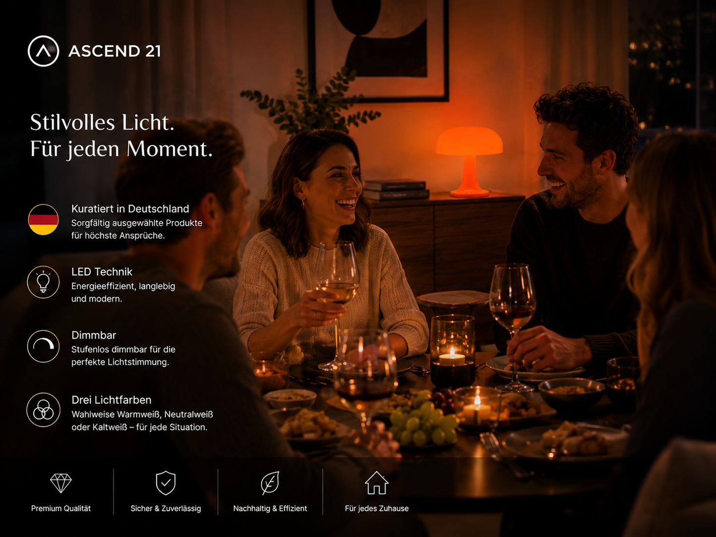 Limitierte Amber Flux Classic Lampe – stylisch & warm