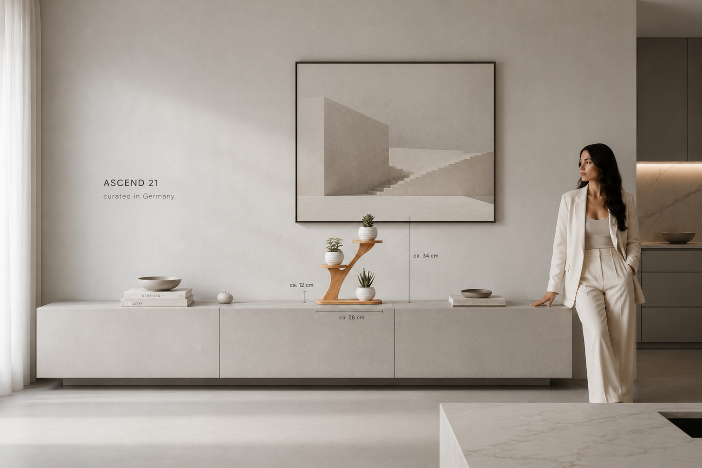 ASCEND 21 Nordic Grove – Bambus Pflanzenständer mit 3 Ebenen – Minimalistisches Pflanzenregal für Sukkulenten, Kakteen & Dekoration – Moderner Blumenständer für Wohnzimmer, Büro & Küche