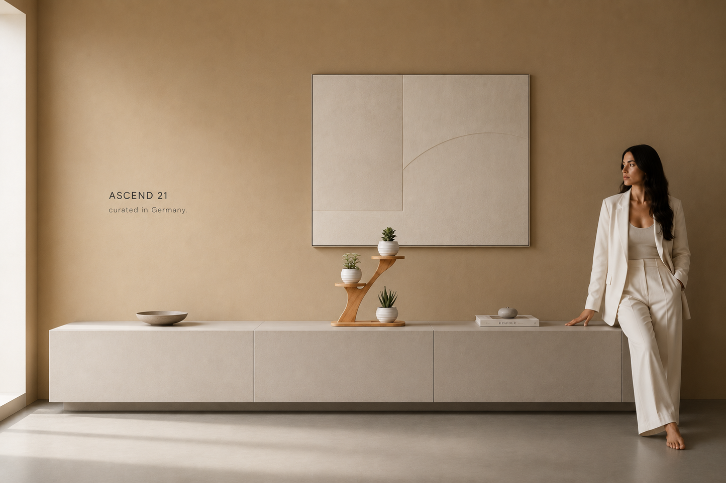 ASCEND 21 Nordic Grove – Bambus Pflanzenständer mit 3 Ebenen – Minimalistisches Pflanzenregal für Sukkulenten, Kakteen & Dekoration – Moderner Blumenständer für Wohnzimmer, Büro & Küche