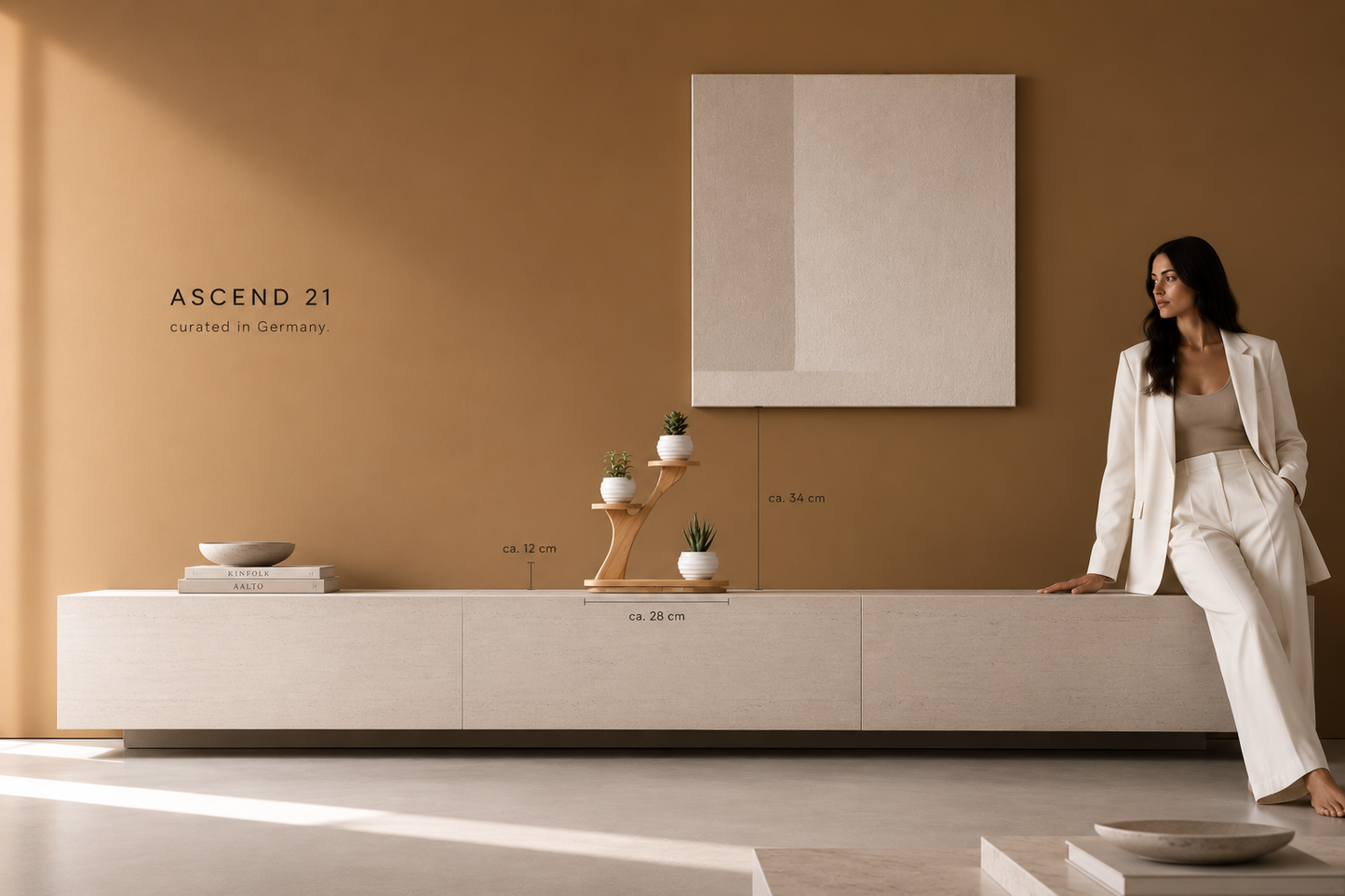 ASCEND 21 Nordic Grove – Bambus Pflanzenständer mit 3 Ebenen – Minimalistisches Pflanzenregal für Sukkulenten, Kakteen & Dekoration – Moderner Blumenständer für Wohnzimmer, Büro & Küche