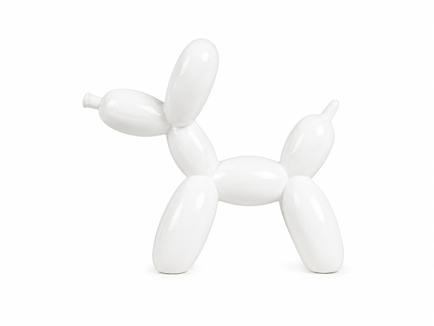 Balloon Dog White™ – Moderne Deko Skulptur in Weiß, Hochglänzende Designer Figur für Wohnzimmer, Regal, Sideboard & Schreibtisch, Minimalistische Wohnraumdekoration