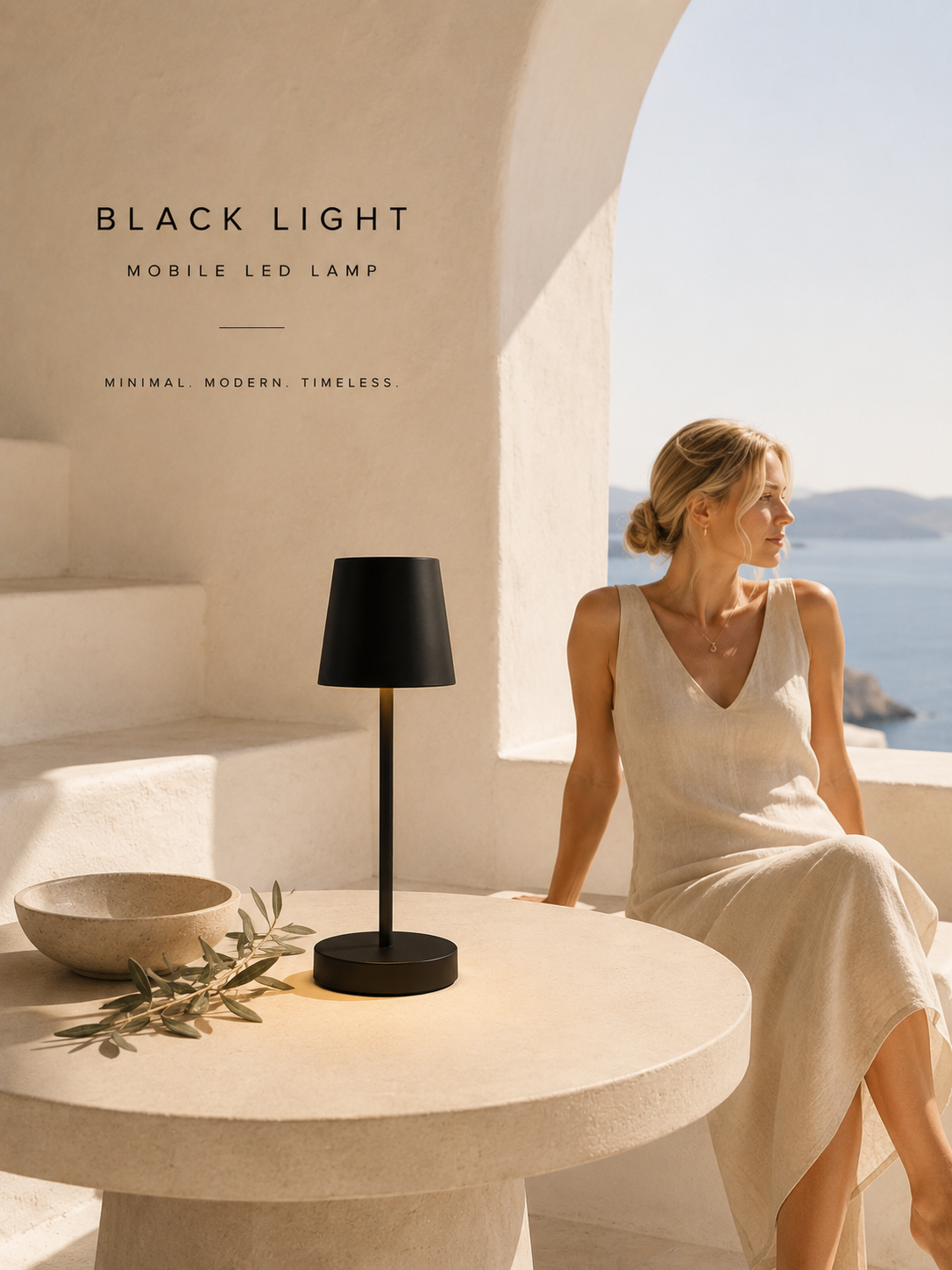 ASCEND 21 Black Light – Mobile LED-Tischlampe in mattem Schwarz