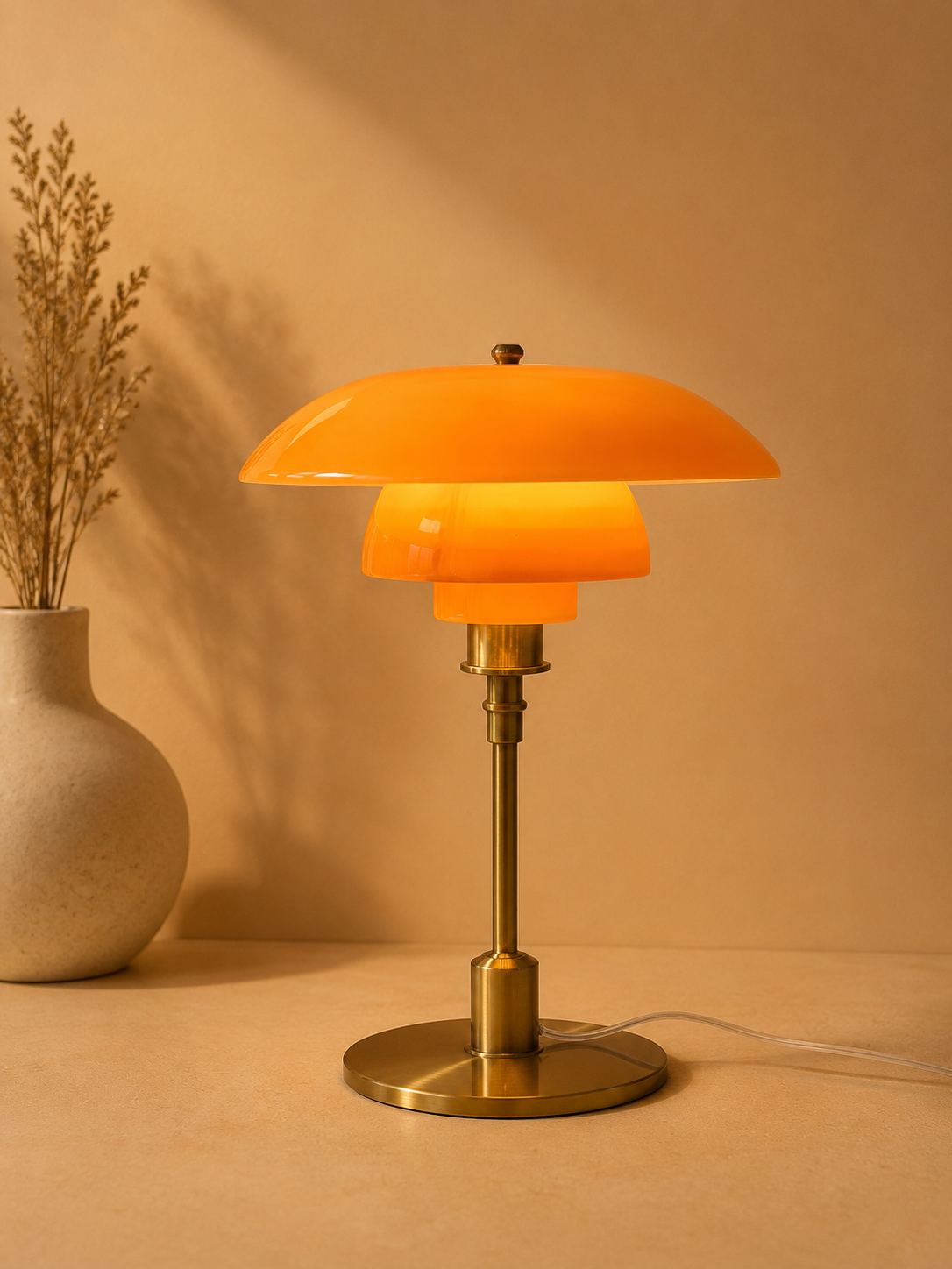 ASCEND 21 Aurora Brass – Design-Tischlampe in Bernstein & Gold