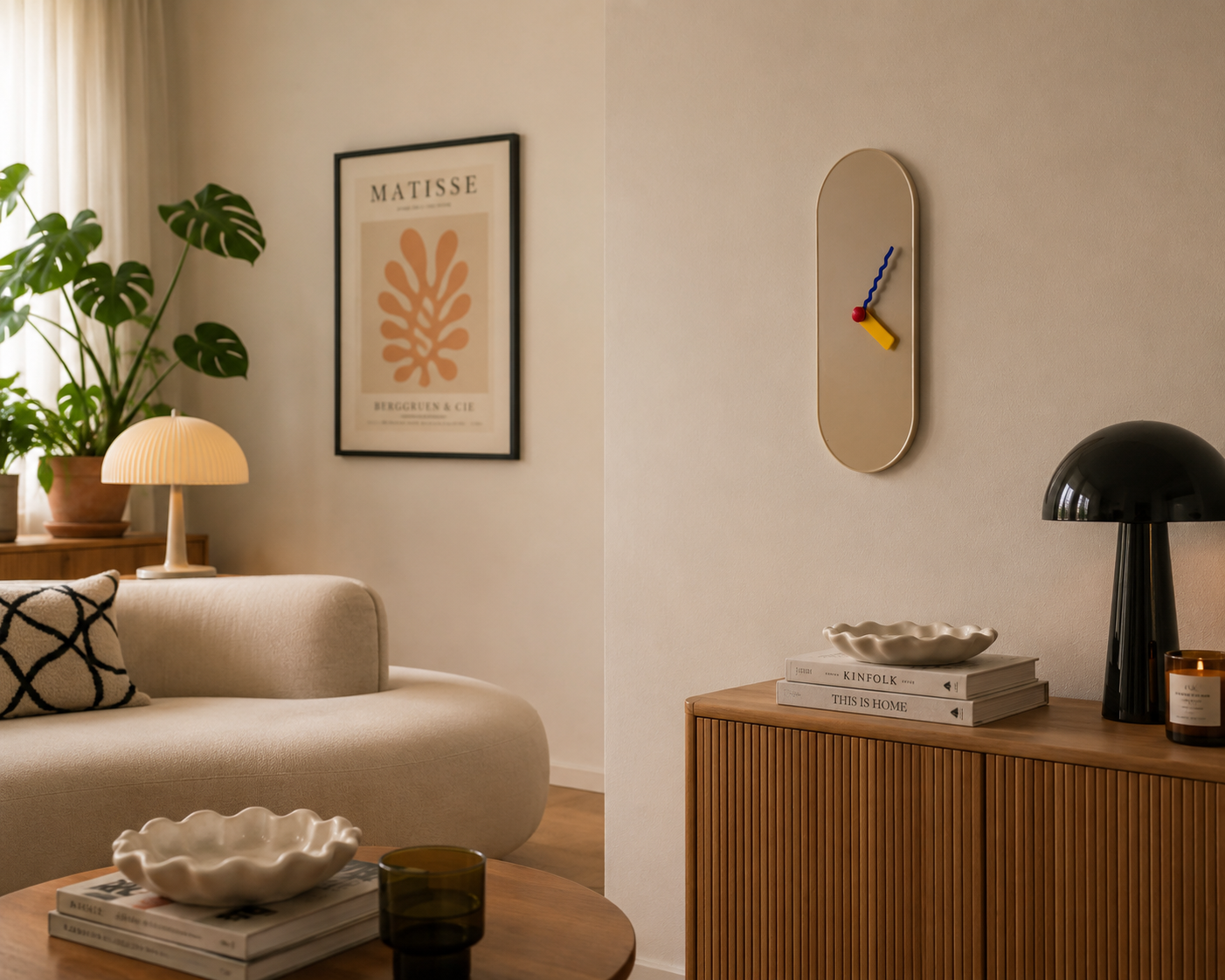 ASCEND 21 WaveTime Capsule Clock – Moderne Design-Wanduhr mit kreativen Wave-Zeigern, Lautloses Uhrwerk, Minimalistische Uhr für Wohnzimmer, Büro, Küche, Flur & Home Office