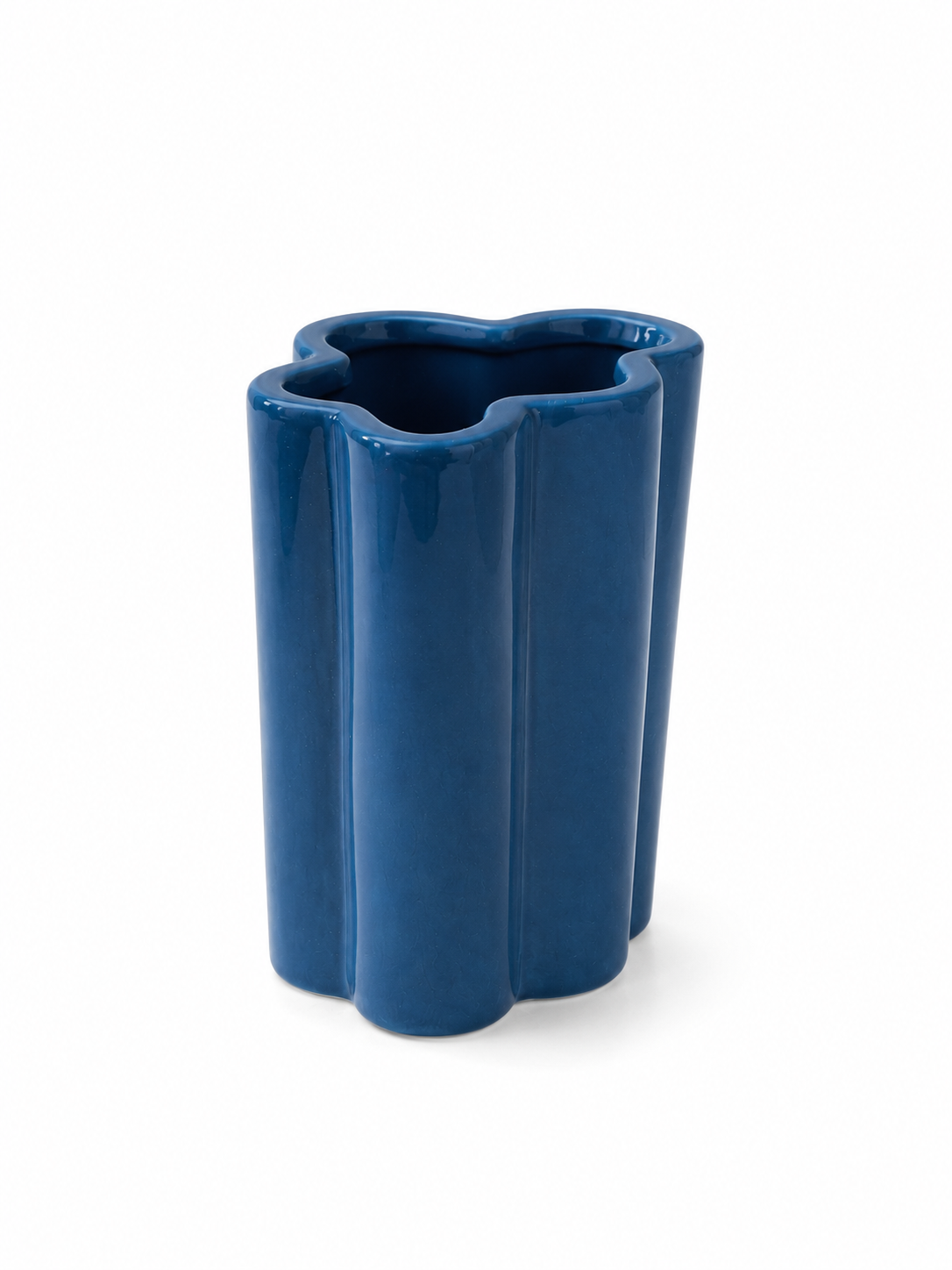 ASCEND 21 Azure Curve - Keramikvase Blau – Moderne Blumenvase im Organic Design, Dekovase für Trockenblumen & Frischblumen, Skandinavische Tischvase für Wohnzimmer, Schlafzimmer & Büro