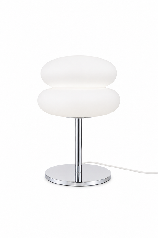 ASCEND 21 Aurora Pure – Futuristische LED Tischlampe mit weißem Lampenschirm, moderne Designlampe & Ambientelicht für Wohnzimmer, Schlafzimmer, Büro und Nachttisch