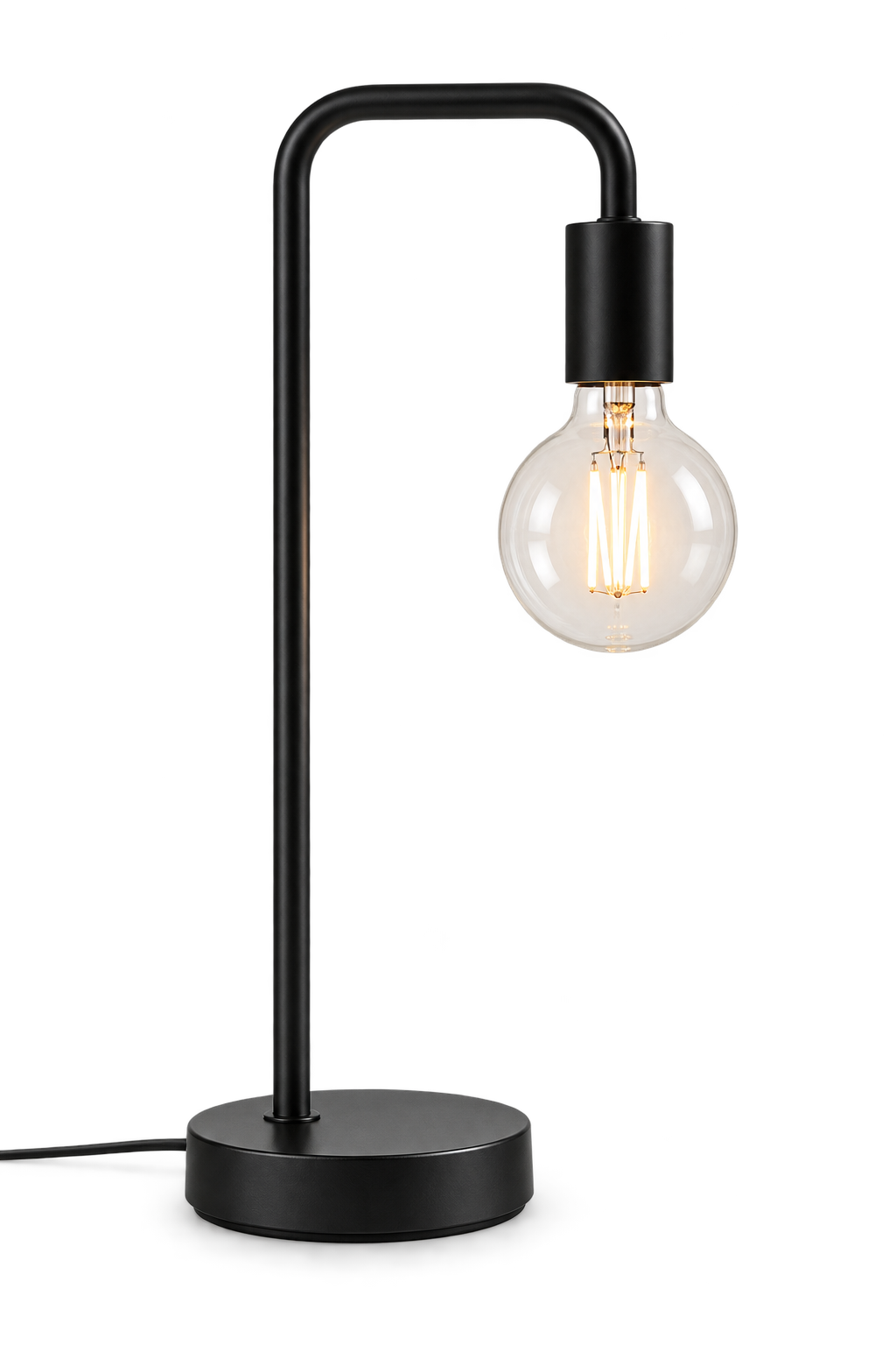 ASCEND 21 ARC BLACK™ Tischlampe Schwarz – 51 cm hohe Design-Tischleuchte aus Metall – Minimalistische Leuchte für Wohnzimmer, Schlafzimmer, Sideboard & Schreibtisch – ohne Leuchtmittel