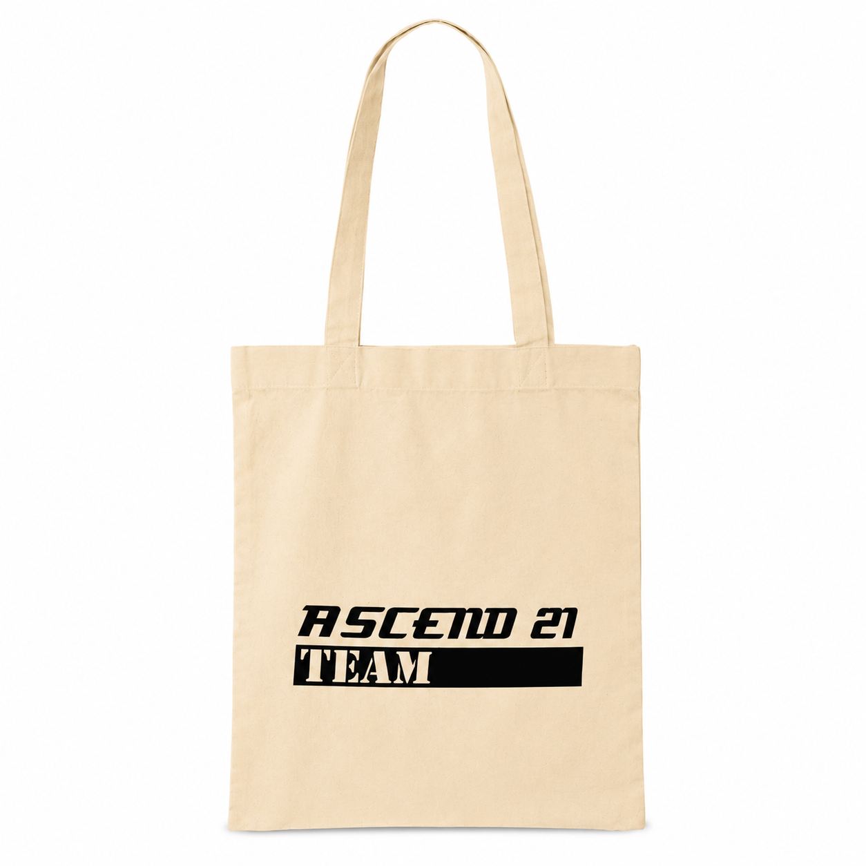 ASCEND 21 TEAM Jutebeutel – Urban Canvas Bag aus Baumwolle mit Statement-Print | Stoffbeutel & Shopper für Alltag, Uni, Gym & Reisen | leichte Tragetasche im minimalistischen Design