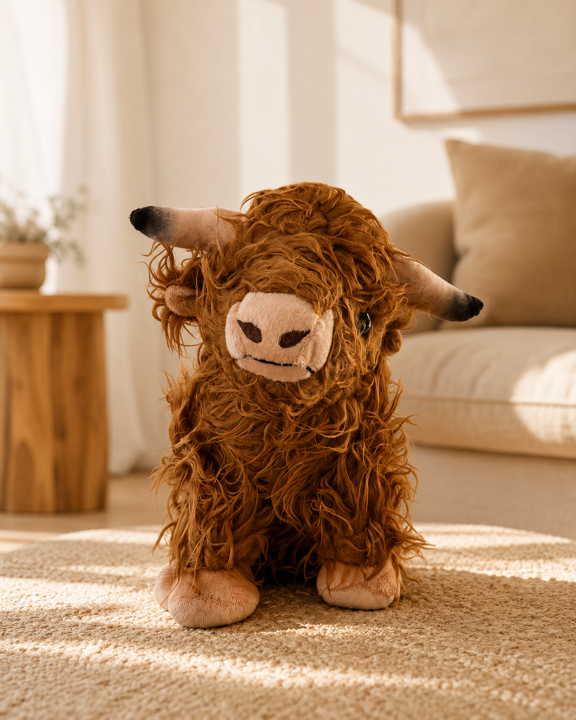 ASCEND 21 Milo™ Plüschkuh Braun – weiches Kuscheltier Kuh | flauschiges Stofftier als Geschenk & Deko | süßes Plüschtier für Kinderzimmer, Sofa & gemütliches Zuhause