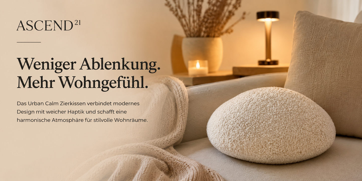 ASCEND 21 Urban Calm Zierkissen – Modernes Dekokissen für Sofa, Bett & Sessel, Weiches Wohnkissen im skandinavischen Design, Kissen für Wohnzimmer & Schlafzimmer