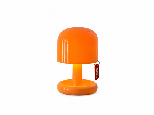 ASCEND 21 Happy Glow Mini LED Tischlampe Orange – Moderne Retro Pilzlampe für Schlafzimmer, Wohnzimmer & Fensterbank – Cozy Mood Light im Design Look